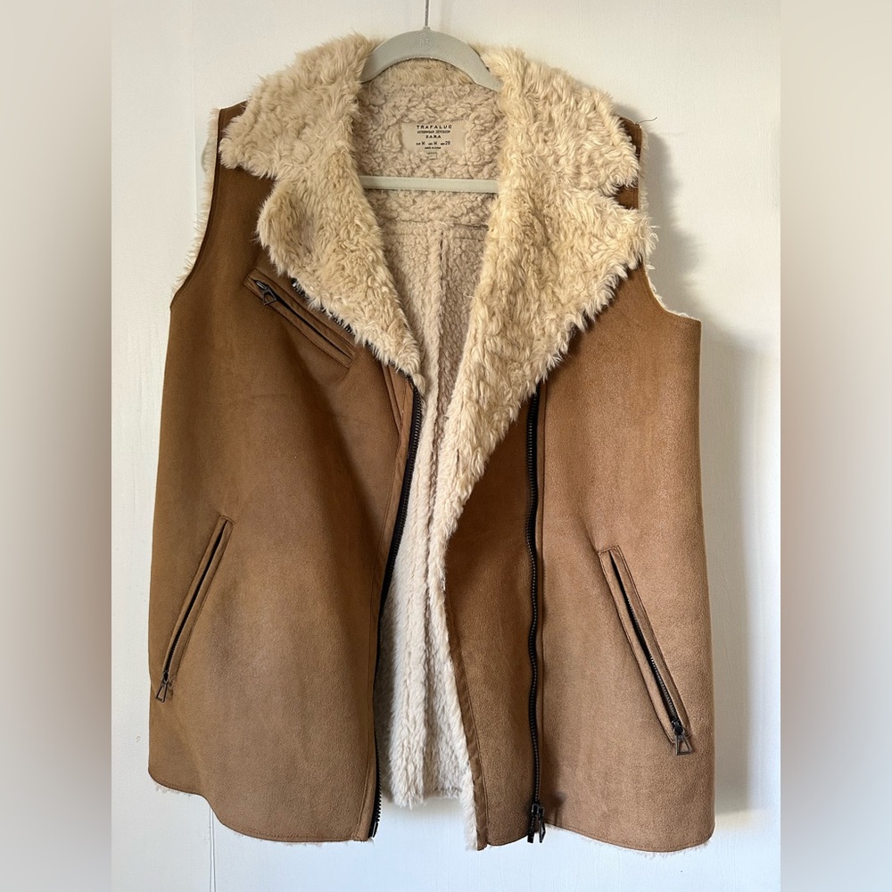 Zara fur suede vest